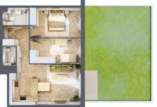 3 pokoje, mieszkanie 60,80 m², piętro 1, oferta nr B2.18, Osiedle Chabrowe, Starogard Gdański, ul. Gen. Stanisław Sosabowskiego