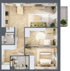 3 pokoje, mieszkanie 59,67 m², piętro 2, oferta nr B1.30, Osiedle Chabrowe, Starogard Gdański, ul. Gen. Stanisław Sosabowskiego