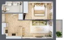 2 pokoje, mieszkanie 36,96 m², piętro 3, oferta nr B1.46, Osiedle Chabrowe, Starogard Gdański, ul. Gen. Stanisław Sosabowskiego