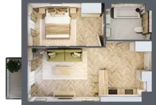 2 pokoje, mieszkanie 41,67 m², piętro 3, oferta nr B2.41, Osiedle Chabrowe, Starogard Gdański, ul. Gen. Stanisław Sosabowskiego