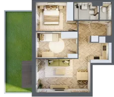 3 pokoje, mieszkanie 55,98 m², piętro 2, oferta nr B2.27, Osiedle Chabrowe, Starogard Gdański, ul. Gen. Stanisław Sosabowskiego