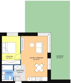 2 pokoje, apartament 41,04 m², parter, oferta nr A.0.01(A1) wykończone pod klucz , Sand Dunes, Dziwnów, ul. Adama Mickiewicza 47