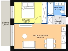 2 pokoje, apartament 36,82 m², piętro 1, oferta nr A.1.03(A10), Sand Dunes, Dziwnów, ul. Adama Mickiewicza 47