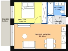 2 pokoje, apartament 36,90 m², piętro 3, oferta nr A.3.03, Sand Dunes, Dziwnów, ul. Adama Mickiewicza 47