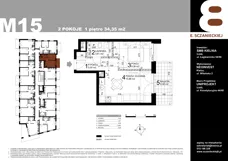 2 pokoje, mieszkanie 34,35 m², piętro 1, oferta nr 15, Sczanieckiej 8 , Łódź, Górna, ul. Sczanieckiej 8