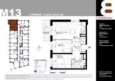 3 pokoje, mieszkanie 58,47 m², piętro 1, oferta nr 13, Sczanieckiej 8 , Łódź, Górna, ul. Sczanieckiej 8