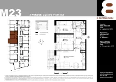 3 pokoje, mieszkanie 71,04 m², piętro 2, oferta nr 23, Sczanieckiej 8 , Łódź, Górna, ul. Sczanieckiej 8
