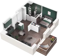 1 pokój, mieszkanie 38,48 m², piętro 4, oferta nr A/46, Zaspa Wygodnie, Gdańsk, Zaspa, Zaspa-Młyniec, Al. Jana Pawła II