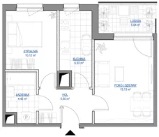 2 pokoje, mieszkanie 42,20 m², piętro 1, oferta nr 1/16, Przy Unii IV, Poznań, Żegrze, ul. Wagrowska