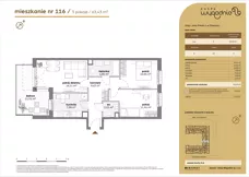3 pokoje, mieszkanie 63,43 m², piętro 5, oferta nr A/116, Zaspa Wygodnie, Gdańsk, Zaspa, Zaspa-Młyniec, Al. Jana Pawła II