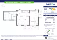 4 pokoje, mieszkanie 75,92 m², piętro 2, oferta nr 1/59, Osiedle Prystora, Warszawa, Ursus, Skorosze, ul. Prystora