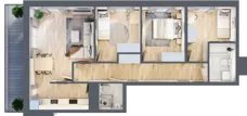 4 pokoje, mieszkanie 72,11 m², piętro 8, oferta nr A/40, 64 Dmowskiego, Poznań, Św. Łazarz, Łazarz, ul. R. Dmowskiego
