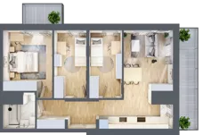 4 pokoje, mieszkanie 63,08 m², piętro 8, oferta nr B/125, 64 Dmowskiego, Poznań, Św. Łazarz, Łazarz, ul. R. Dmowskiego