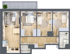 4 pokoje, mieszkanie 67,23 m², piętro 10, oferta nr B/135, 64 Dmowskiego, Poznań, Św. Łazarz, Łazarz, ul. R. Dmowskiego