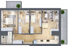 4 pokoje, mieszkanie 63,08 m², piętro 10, oferta nr B/138, 64 Dmowskiego, Poznań, Św. Łazarz, Łazarz, ul. R. Dmowskiego