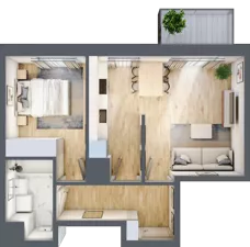 2 pokoje, mieszkanie 41,60 m², piętro 8, oferta nr B/213, 64 Dmowskiego, Poznań, Św. Łazarz, Łazarz, ul. R. Dmowskiego