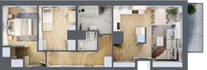3 pokoje, mieszkanie 60,73 m², piętro 10, oferta nr B/223, 64 Dmowskiego, Poznań, Św. Łazarz, Łazarz, ul. R. Dmowskiego