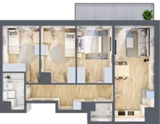 4 pokoje, mieszkanie 67,38 m², piętro 10, oferta nr B/227, 64 Dmowskiego, Poznań, Św. Łazarz, Łazarz, ul. R. Dmowskiego