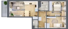 3 pokoje, mieszkanie 53,84 m², piętro 2, oferta nr 1/8, Osiedle Prystora, Warszawa, Ursus, Skorosze, ul. Prystora