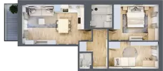 3 pokoje, mieszkanie 54,63 m², piętro 5, oferta nr 1/41, Osiedle Prystora, Warszawa, Ursus, Skorosze, ul. Prystora