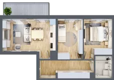 3 pokoje, mieszkanie 55,11 m², piętro 4, oferta nr 1/65, Osiedle Prystora, Warszawa, Ursus, Skorosze, ul. Prystora