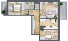 3 pokoje, mieszkanie 61,13 m², piętro 2, oferta nr 2/82, Osiedle Prystora, Warszawa, Ursus, Skorosze, ul. Prystora