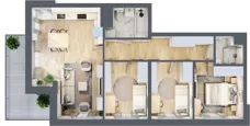 4 pokoje, mieszkanie 68,72 m², piętro 3, oferta nr 2/83, Osiedle Prystora, Warszawa, Ursus, Skorosze, ul. Prystora