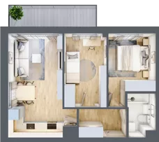 3 pokoje, mieszkanie 47,86 m², piętro 3, oferta nr 2/84, Osiedle Prystora, Warszawa, Ursus, Skorosze, ul. Prystora