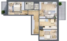 3 pokoje, mieszkanie 61,13 m², piętro 3, oferta nr 2/87, Osiedle Prystora, Warszawa, Ursus, Skorosze, ul. Prystora