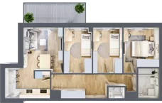 4 pokoje, mieszkanie 66,17 m², piętro 1, oferta nr 3/104, Osiedle Prystora, Warszawa, Ursus, Skorosze, ul. Prystora