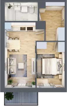 2 pokoje, mieszkanie 40,35 m², piętro 2, oferta nr 3/109, Osiedle Prystora, Warszawa, Ursus, Skorosze, ul. Prystora