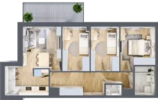 4 pokoje, mieszkanie 66,18 m², piętro 2, oferta nr 3/110, Osiedle Prystora, Warszawa, Ursus, Skorosze, ul. Prystora