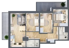 4 pokoje, mieszkanie 64,40 m², piętro 4, oferta nr 19/47, Przy Unii, Poznań, Żegrze, ul. Wagrowska 19 i 19A