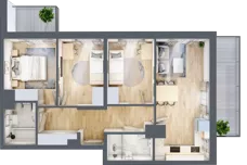 4 pokoje, mieszkanie 63,77 m², piętro 6, oferta nr 19/68, Przy Unii, Poznań, Żegrze, ul. Wagrowska 19 i 19A