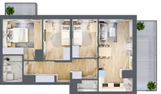 4 pokoje, mieszkanie 65,62 m², piętro 7, oferta nr 19/78, Przy Unii, Poznań, Żegrze, ul. Wagrowska 19 i 19A
