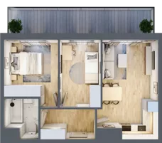 3 pokoje, mieszkanie 48,33 m², piętro 7, oferta nr 19/81, Przy Unii, Poznań, Żegrze, ul. Wagrowska 19 i 19A