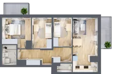 4 pokoje, mieszkanie 65,60 m², piętro 8, oferta nr 19/86, Przy Unii, Poznań, Żegrze, ul. Wagrowska 19 i 19A