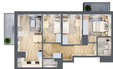 4 pokoje, mieszkanie 63,71 m², piętro 8, oferta nr 19/87, Przy Unii, Poznań, Żegrze, ul. Wagrowska 19 i 19A