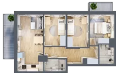 4 pokoje, mieszkanie 63,94 m², piętro 5, oferta nr 19A/54, Przy Unii, Poznań, Żegrze, ul. Wagrowska 19 i 19A