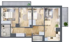 4 pokoje, mieszkanie 66,28 m², piętro 7, oferta nr 19A/79, Przy Unii, Poznań, Żegrze, ul. Wagrowska 19 i 19A
