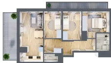 4 pokoje, mieszkanie 63,35 m², piętro 7, oferta nr 19A/80, Przy Unii, Poznań, Żegrze, ul. Wagrowska 19 i 19A