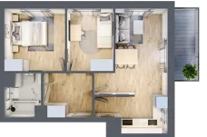 3 pokoje, mieszkanie 49,09 m², piętro 8, oferta nr 19A/83, Przy Unii, Poznań, Żegrze, ul. Wagrowska 19 i 19A