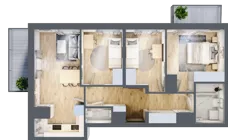 4 pokoje, mieszkanie 63,81 m², piętro 8, oferta nr 19A/84, Przy Unii, Poznań, Żegrze, ul. Wagrowska 19 i 19A