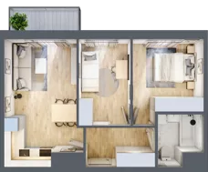3 pokoje, mieszkanie 48,25 m², piętro 8, oferta nr 19A/85, Przy Unii, Poznań, Żegrze, ul. Wagrowska 19 i 19A