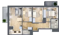 4 pokoje, mieszkanie 63,39 m², piętro 8, oferta nr 19A/88, Przy Unii, Poznań, Żegrze, ul. Wagrowska 19 i 19A