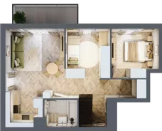 3 pokoje, mieszkanie 75,94 m², piętro 2, oferta nr C/15, Aalto, Gdańsk, Wrzeszcz, ul. Ogrodowa