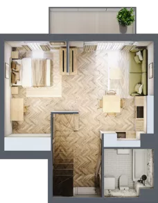 1 pokój, mieszkanie 58,12 m², piętro 2, oferta nr E/13, Aalto, Gdańsk, Wrzeszcz, ul. Ogrodowa
