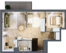 2 pokoje, mieszkanie 75,94 m², piętro 2, oferta nr E/15, Aalto, Gdańsk, Wrzeszcz, ul. Ogrodowa