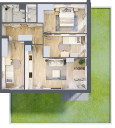 4 pokoje, apartament 69,45 m², parter, oferta nr B1/1, Onelife Powsin, Warszawa, Wilanów, Powsin, ul. Łukasza Drewny