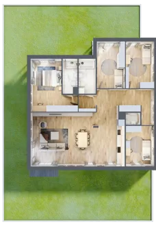5 pokoi, apartament 124,36 m², parter, oferta nr B1/3, Onelife Powsin, Warszawa, Wilanów, Powsin, ul. Łukasza Drewny